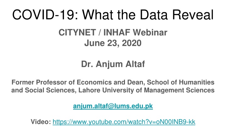 covid 19 what the data reveal n.w