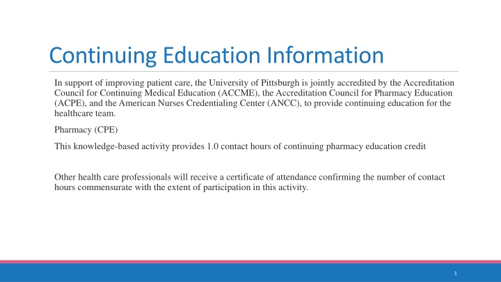 continuing education information n.w