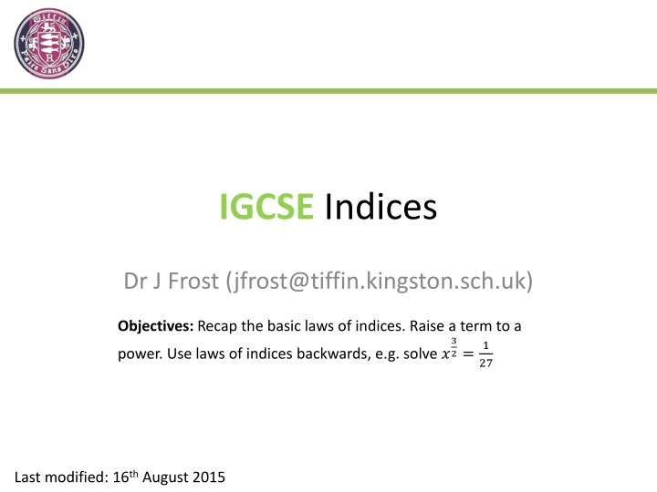 igcse indices n.w