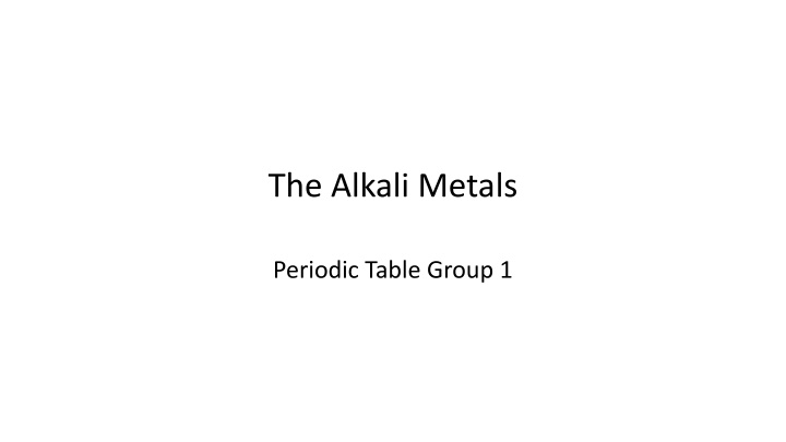 the alkali metals n.w