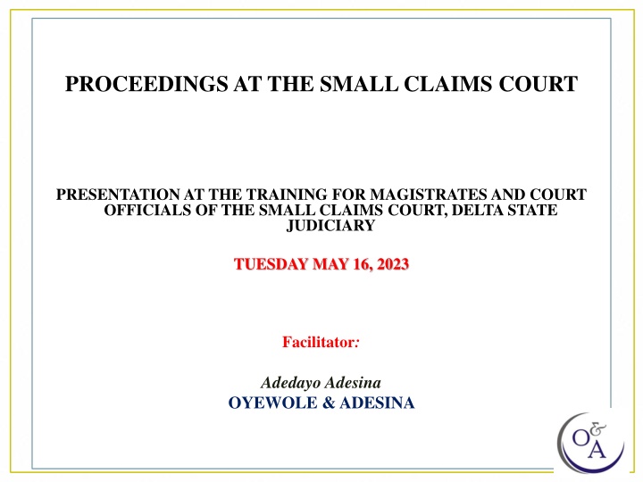 proceedings at the small claims court n.w