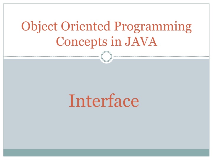 Object Oriented Programming Concepts in Java