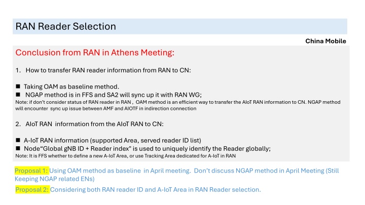 ran reader selection n.w