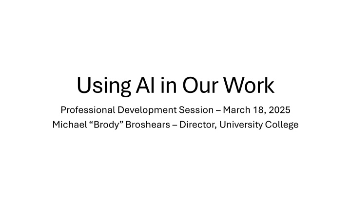 using ai in our work professional development n.w