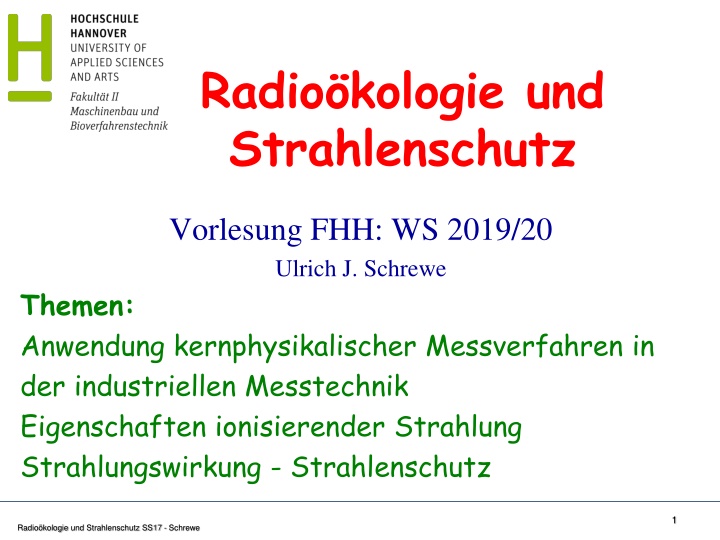 radio kologie und strahlenschutz n.w
