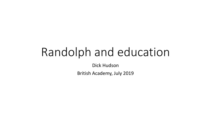 randolph and education n.w