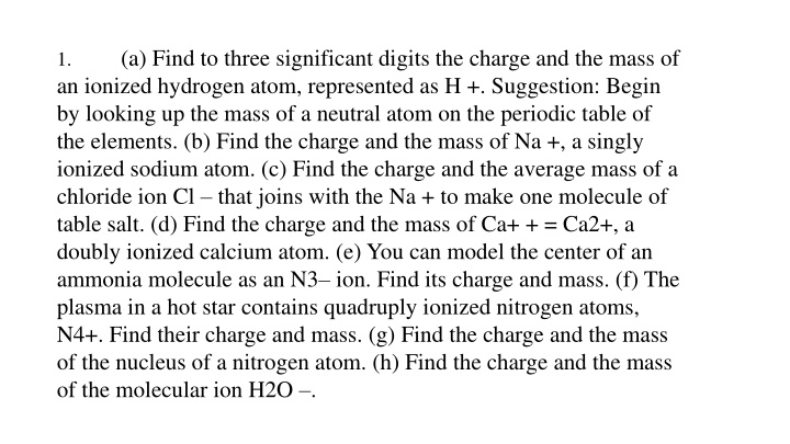 a find to three significant digits the charge n.w