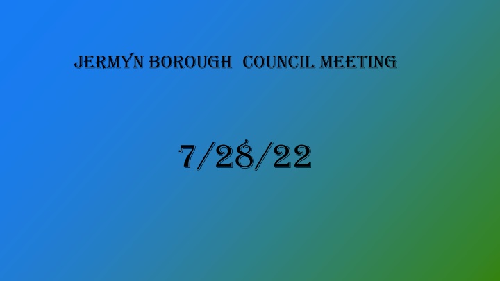 jermyn borough council meeting n.w
