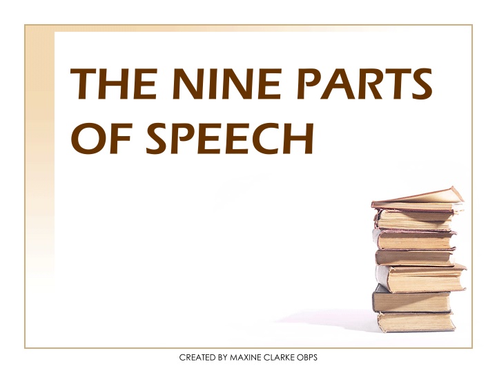 the nine parts of speech n.w