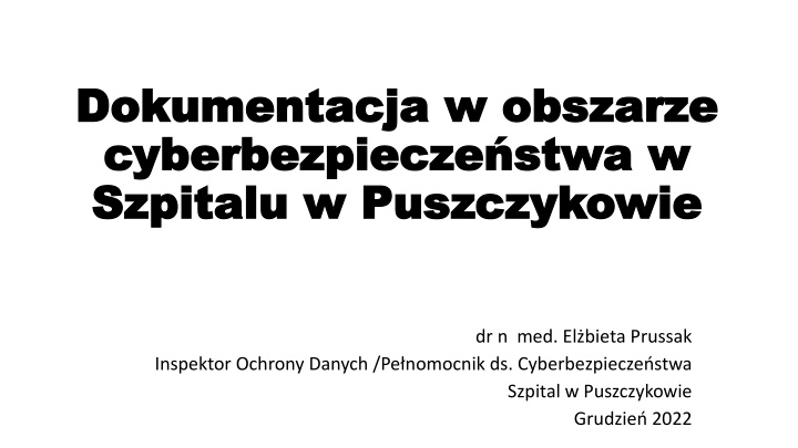 dokumentacja dokumentacja w obszarze n.w
