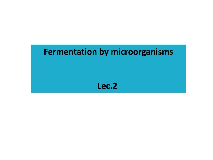 fermentation by microorganisms n.w
