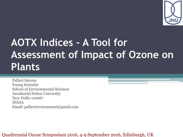 aotx indices a tool for assessment of impact n.w