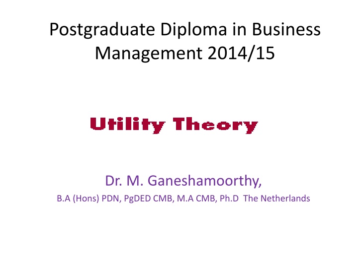 postgraduate diploma in business management 2014 n.w