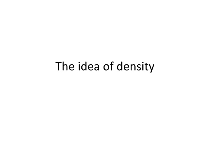 the idea of density n.w