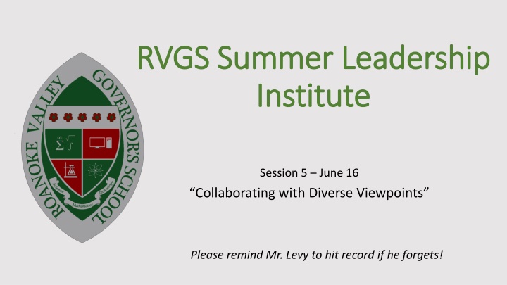 Collaborating with Diverse Viewpoints - Enhancing Teamwork and Leadership