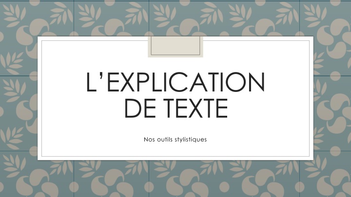 l explication de texte n.w