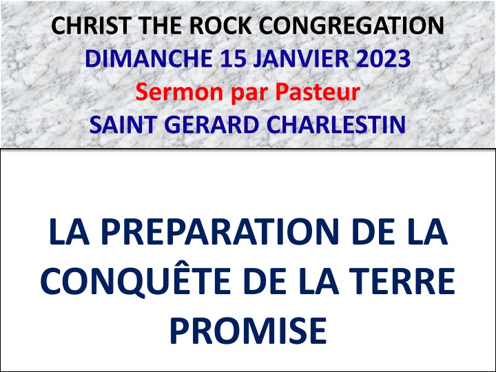 christ the rock congregation dimanche 15 janvier n.w