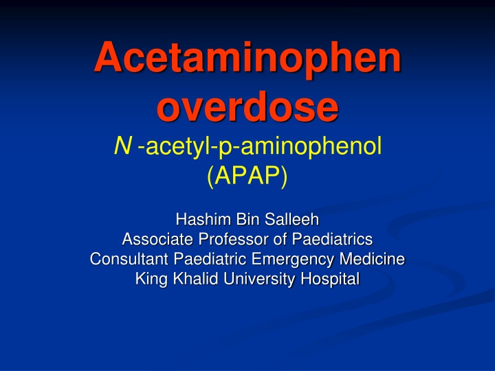 acetaminophen overdose n acetyl p aminophenol apap n.w