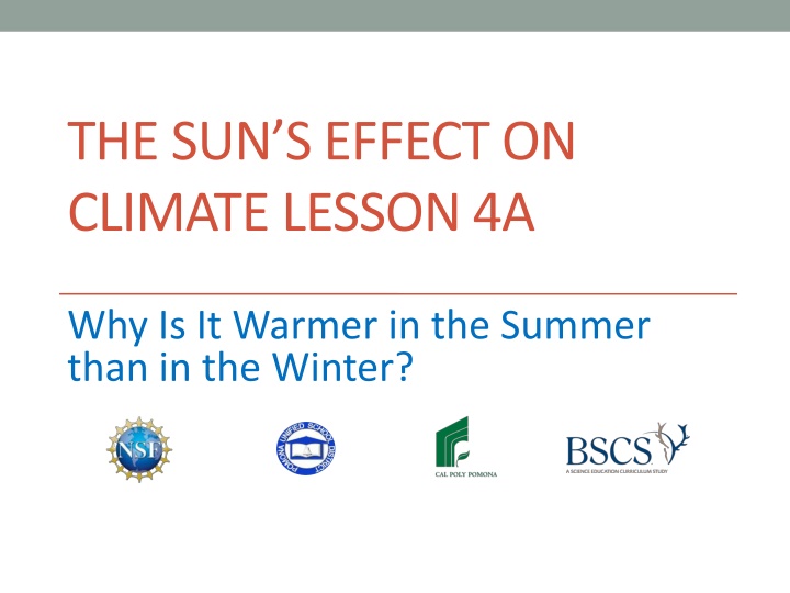 the sun s effect on climate lesson 4a n.w