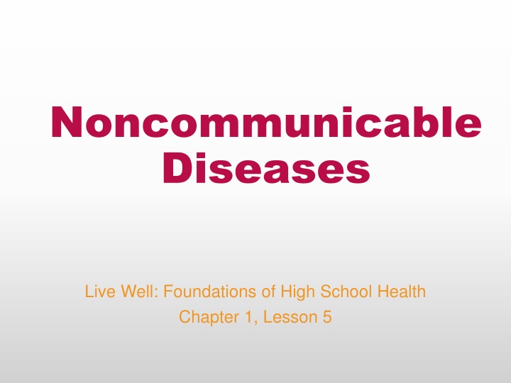 Noncommunicable Diseases Overview