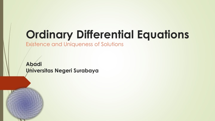 ordinary differential equations existence n.w