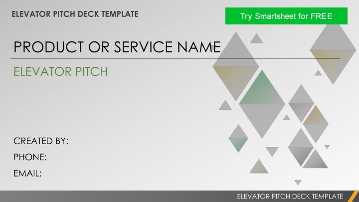 elevator pitch deck template n.w