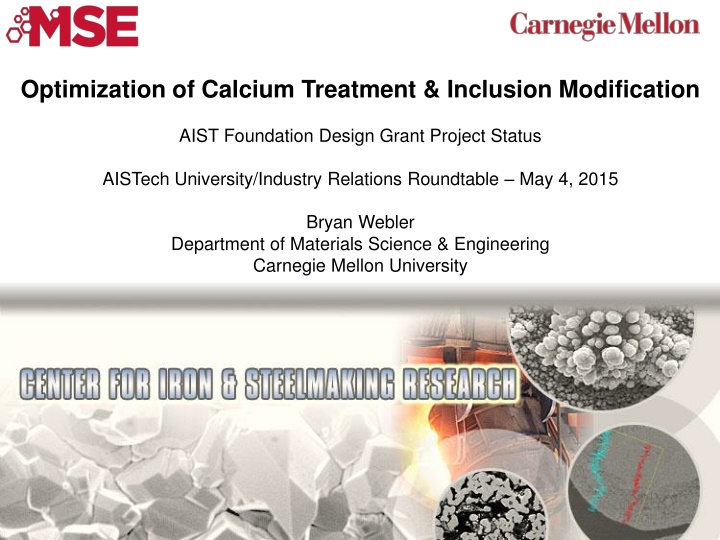 optimization of calcium treatment inclusion n.w