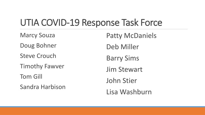 utia covid utia covid 19 response task force n.w