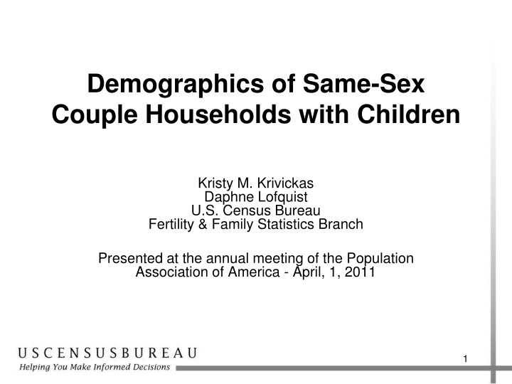 demographics of same sex couple households with n.w
