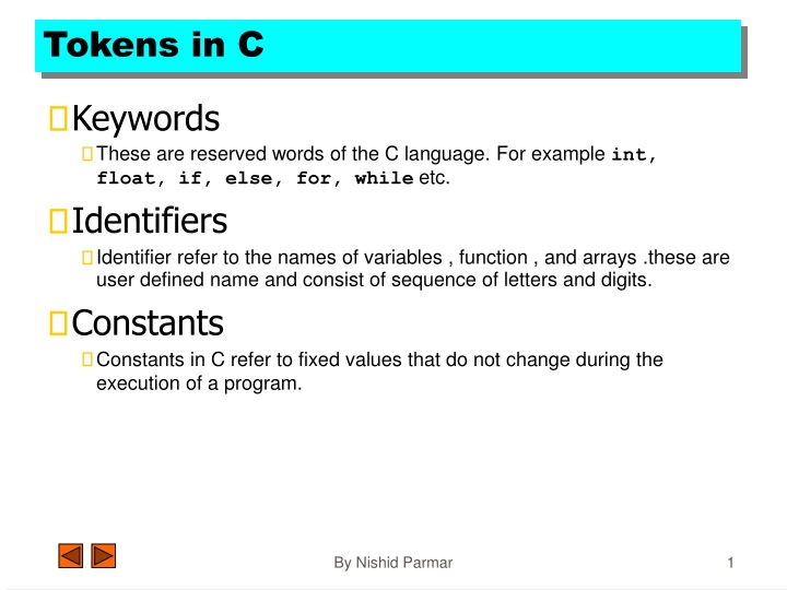 tokens in c n.w