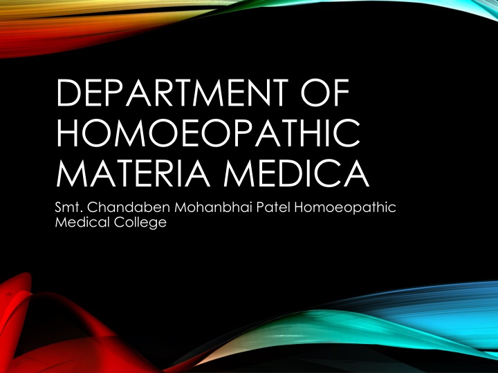 department of homoeopathic materia medica n.w