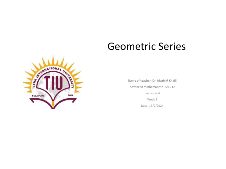 geometric series n.w