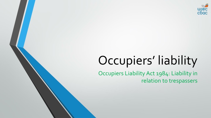 occupiers liability occupiers liability act 1984 n.w