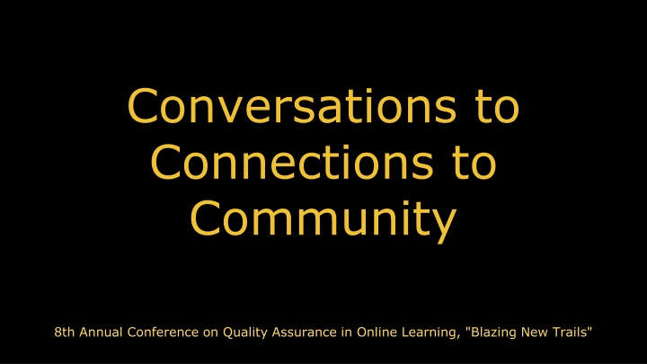 conversations to connections to community n.w