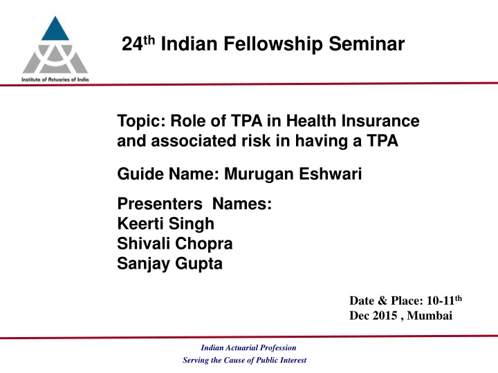 24 th indian fellowship seminar n.w