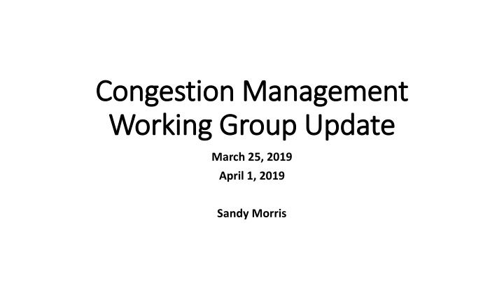 congestion management congestion management n.w