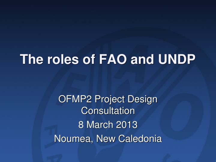 the roles of fao and undp n.w
