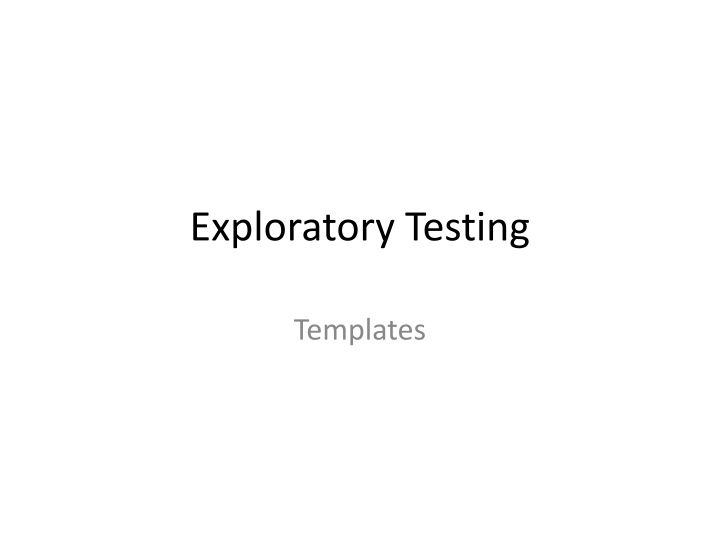 exploratory testing n.w