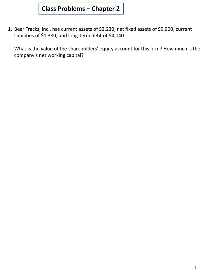 class problems chapter 2 n.w