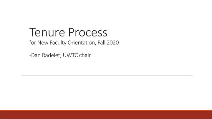 tenure process for new faculty orientation fall n.w