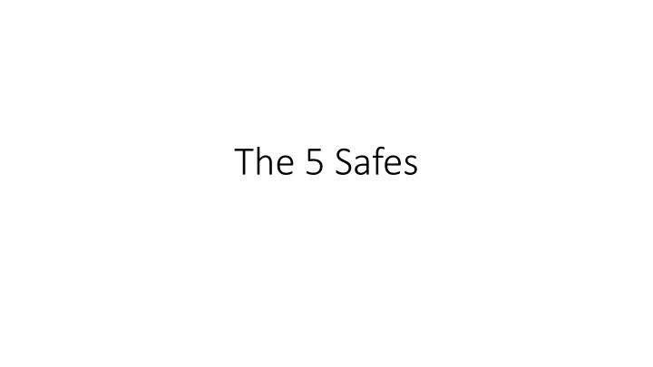 the 5 safes n.w