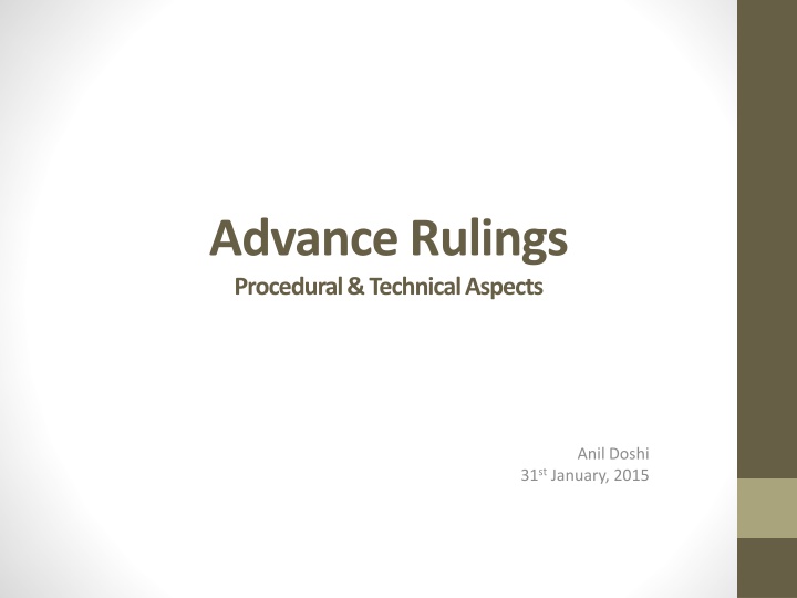 advance rulings procedural technical aspects n.w