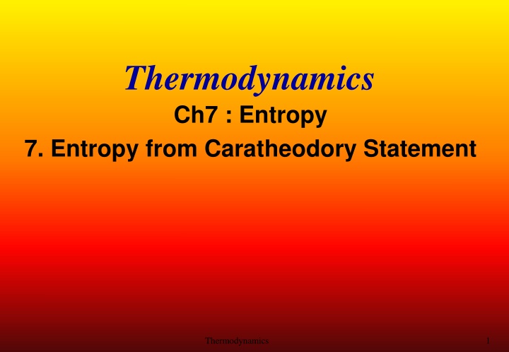 Entropy in Thermodynamics