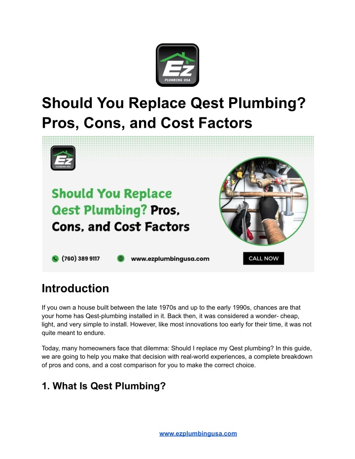 should you replace qest plumbing pros cons n.w