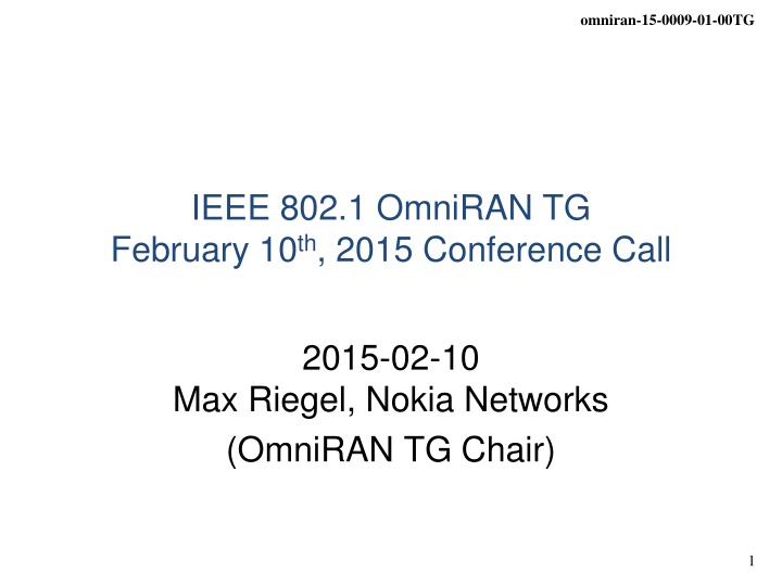 omniran 15 0009 01 00tg n.w