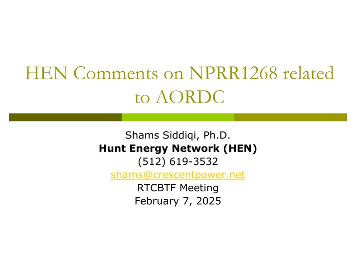 hen comments on nprr1268 related to aordc n.w