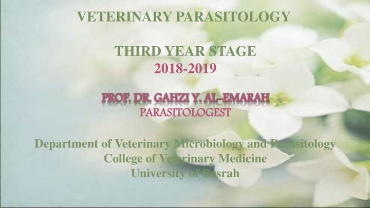 veterinary parasitology n.w