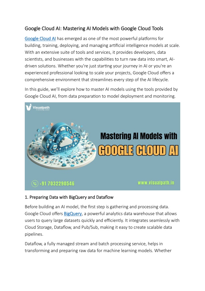 google cloud ai mastering ai models with google n.w