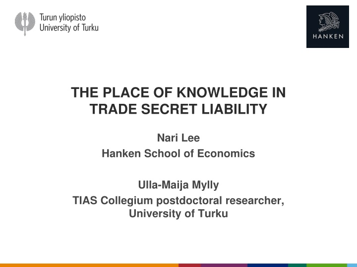 the place of knowledge in trade secret liability n.w