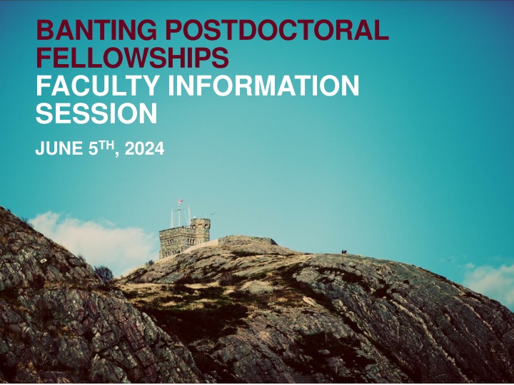 banting postdoctoral fellowships faculty n.w